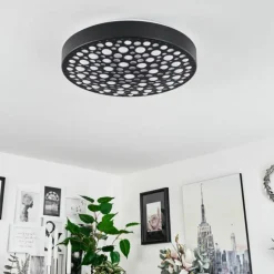 Plafonnier Agodim LED Noir, Blanc, 1 lumière, Télécommandes, Changeur de couleurs