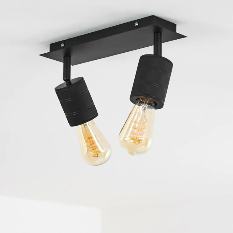 Plafonnier Ajaccio Noir, 2 lumières