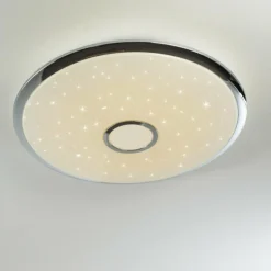 Plafonnier Alar LED Chrome, Blanc, 1 lumière, Télécommandes