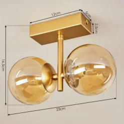 Plafonnier Alden Laiton, 2 lumières