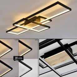 Plafonnier Alnarp LED Bois clair, Noir, 1 lumière