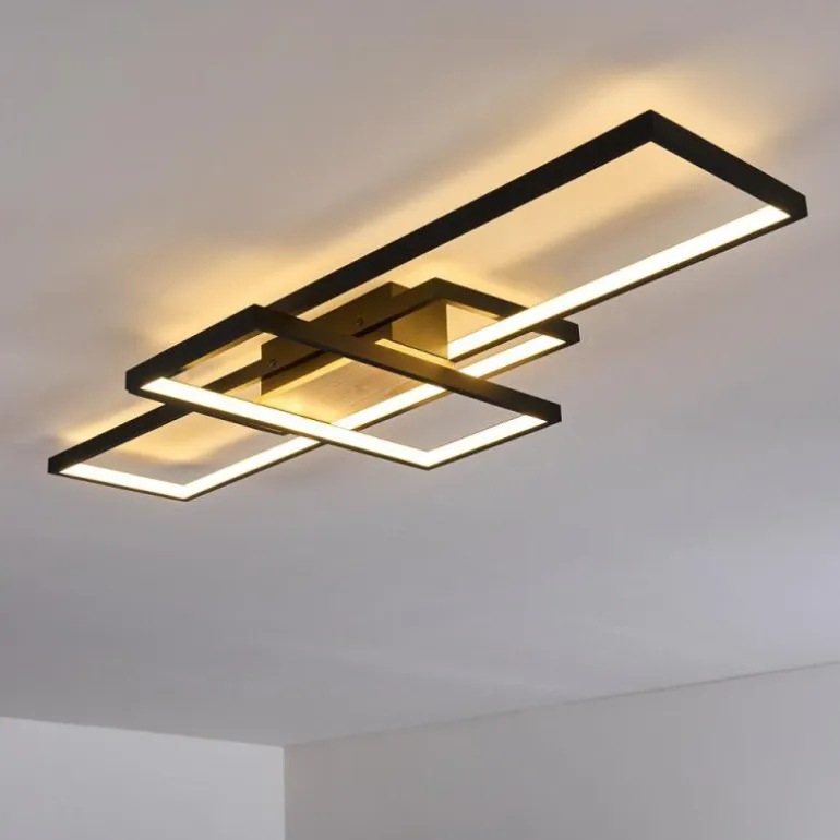 Plafonnier Alnarp LED Bois clair, Noir, 1 lumière
