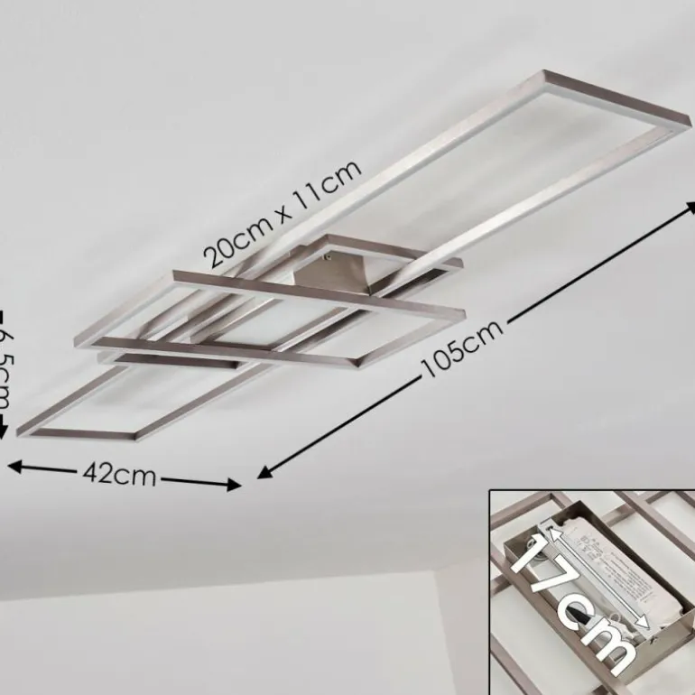 Plafonnier Alsterbro LED Nickel mat, 1 lumière, Télécommandes