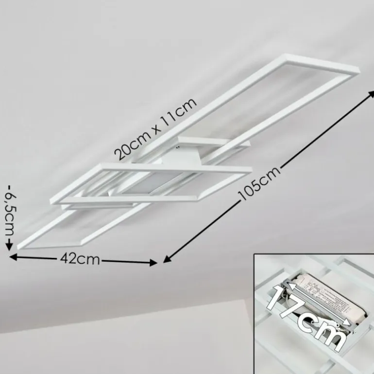 Plafonnier Alsterbro LED Blanc, 1 lumière, Télécommandes
