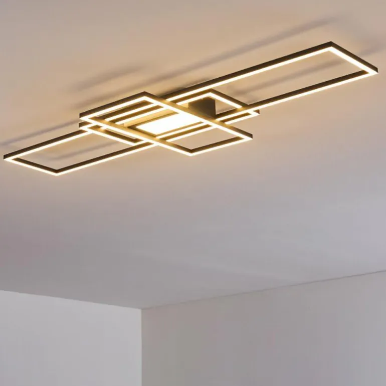 Plafonnier Alsterbro LED Noir, 1 lumière, Télécommandes