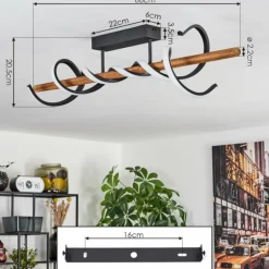 Plafonnier Alvarim LED Écru, Noir, 1 lumière