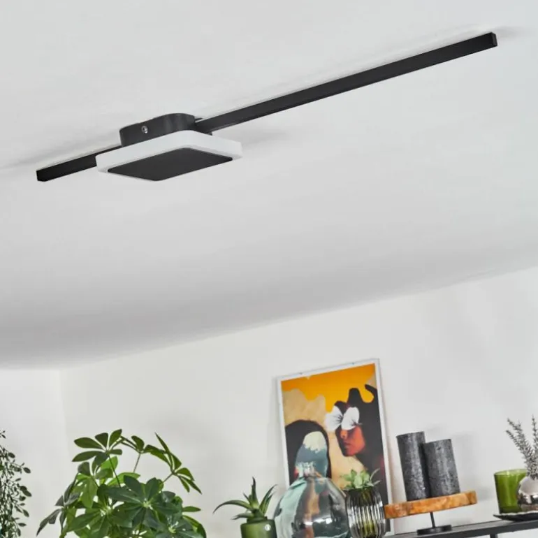 Plafonnier Amdal LED Noir, Blanc, 2 lumières