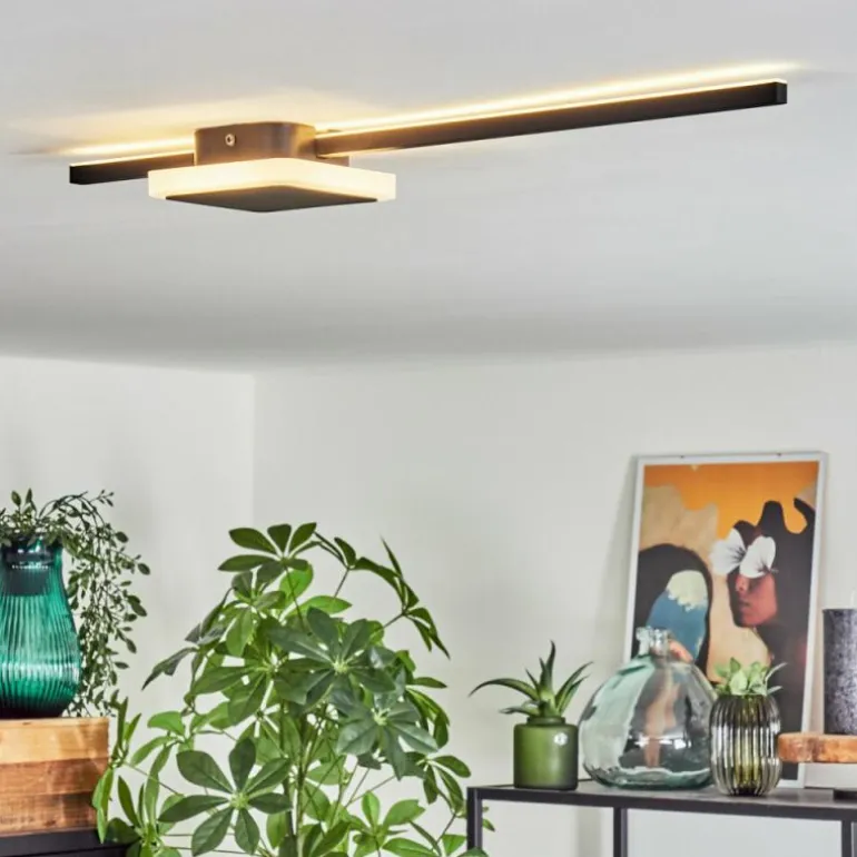 Plafonnier Amdal LED Noir, Blanc, 2 lumières