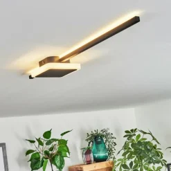 Plafonnier Amdal LED Noir, Blanc, 2 lumières