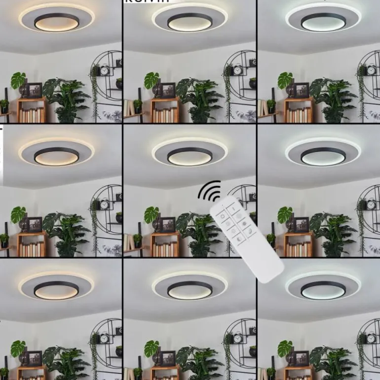 Plafonnier Andelfingen LED Blanc, 1 lumière, Télécommandes