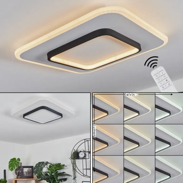 Plafonnier Andelfingen LED Blanc, 1 lumière, Télécommandes