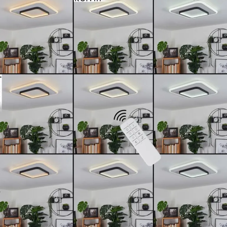 Plafonnier Andelfingen LED Blanc, 1 lumière, Télécommandes