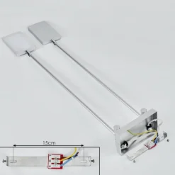 Plafonnier Anneau LED Chrome, Argenté, 2 lumières