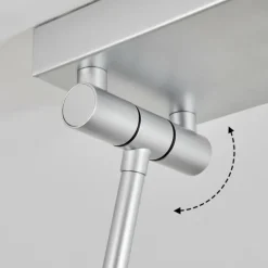 Plafonnier Anneau LED Chrome, Argenté, 2 lumières