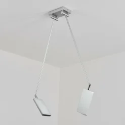 Plafonnier Anneau LED Chrome, Argenté, 2 lumières