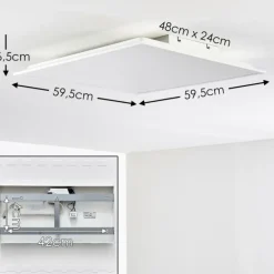 Plafonnier Antria LED Blanc, 1 lumière, Télécommandes, Changeur de couleurs