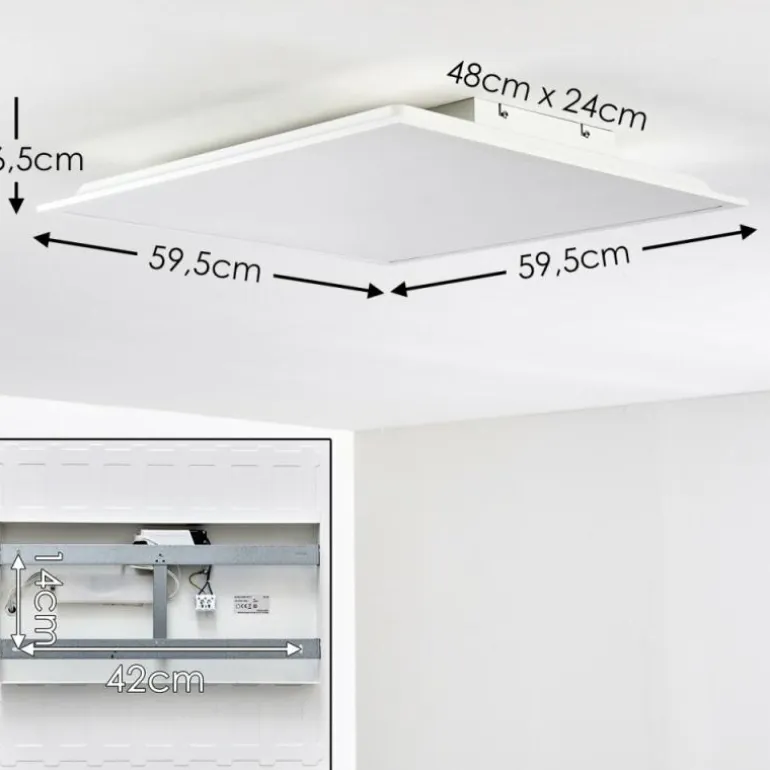 Plafonnier Antria LED Blanc, 1 lumière, Télécommandes, Changeur de couleurs