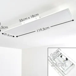 Plafonnier Antria LED Blanc, 1 lumière, Télécommandes, Changeur de couleurs