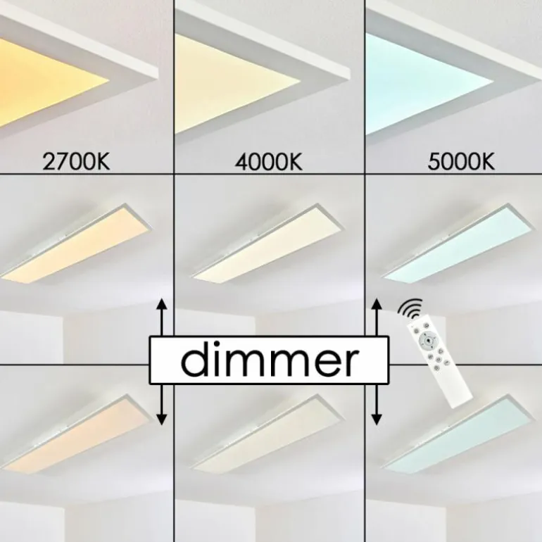 Plafonnier Antria LED Blanc, 1 lumière, Télécommandes, Changeur de couleurs
