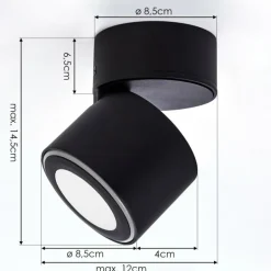 Plafonnier Appleton LED Noir, 1 lumière