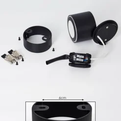 Plafonnier Appleton LED Noir, 1 lumière