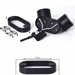 Plafonnier Appleton LED Noir, 2 lumières