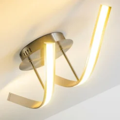 Plafonnier Aranu LED Acier inoxydable, Nickel mat, 2 lumières