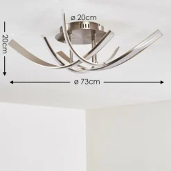 Plafonnier Aranu LED Nickel mat, 4 lumières