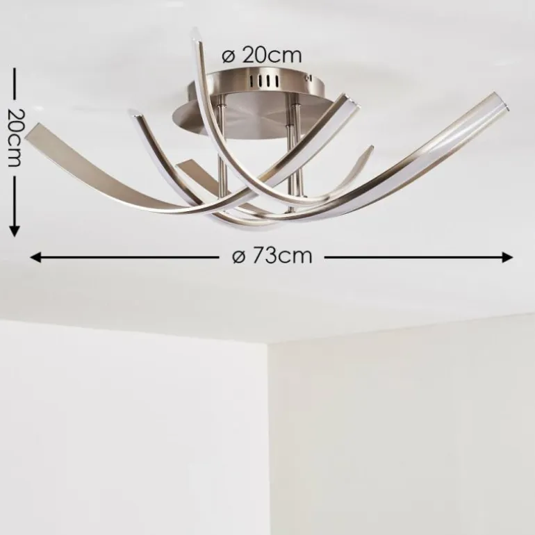 Plafonnier Aranu LED Nickel mat, 4 lumières