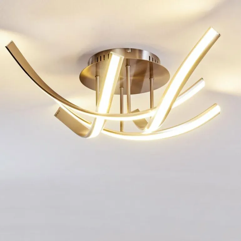 Plafonnier Aranu LED Nickel mat, 4 lumières
