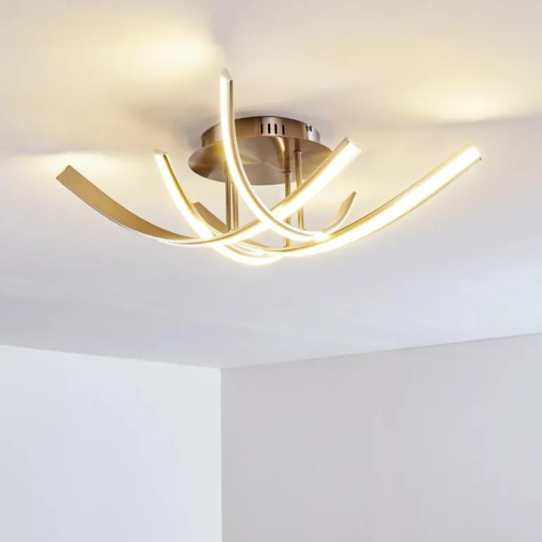 Plafonnier Aranu LED Nickel mat, 4 lumières