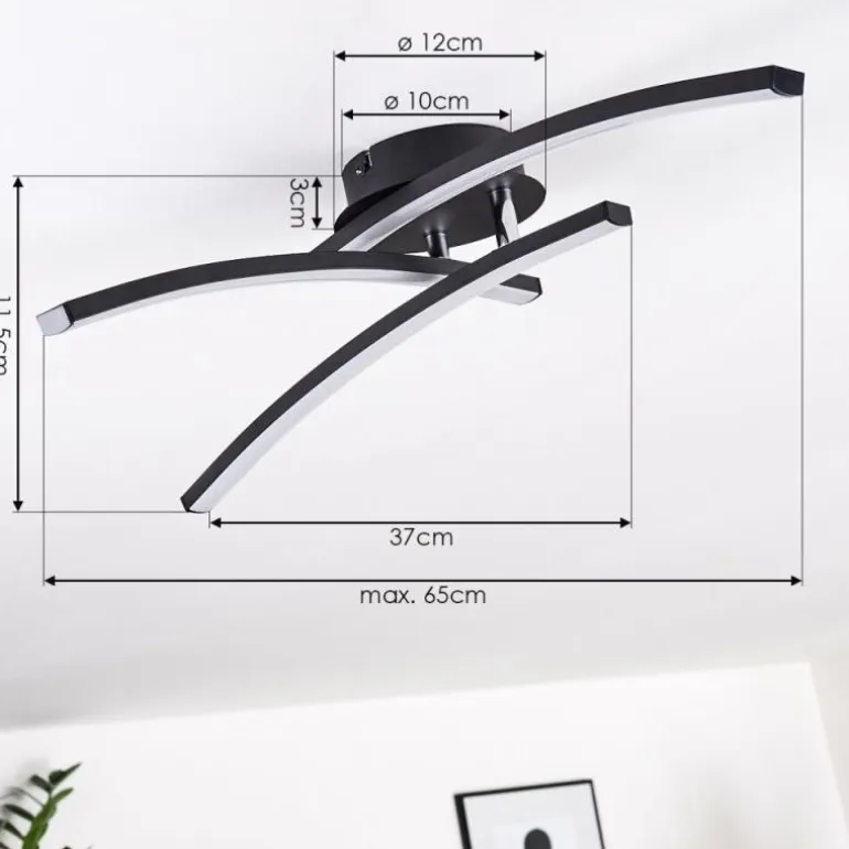 Plafonnier Aringa LED Noir, 1 lumière