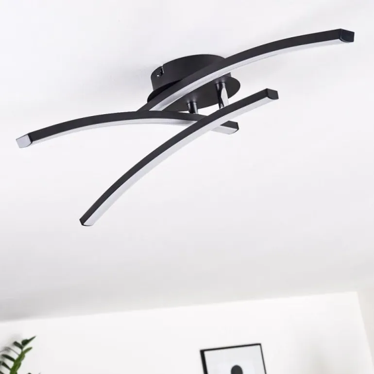 Plafonnier Aringa LED Noir, 1 lumière