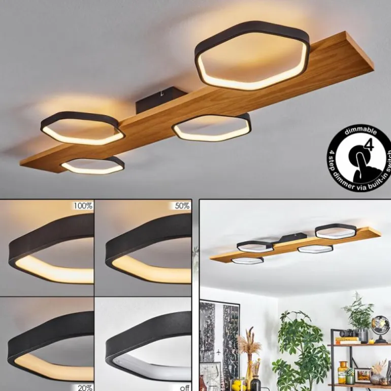 Plafonnier Arminda LED Écru, Noir, 1 lumière