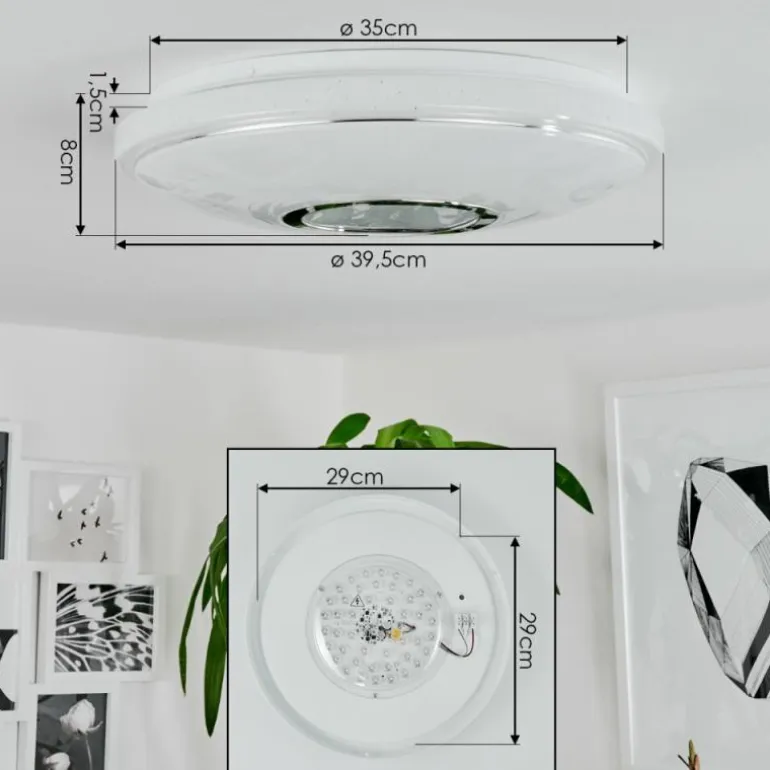 Plafonnier Auxerre LED Blanc, 1 lumière