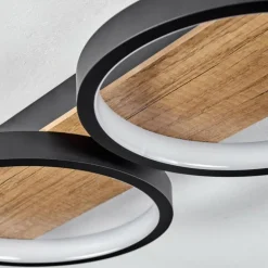 Plafonnier Avelal LED Brun, Couleur bois, Noir, 1 lumière