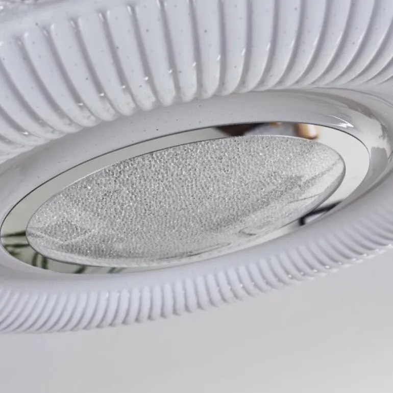 Plafonnier Avoriaz LED Transparent, Blanc, 1 lumière, Télécommandes