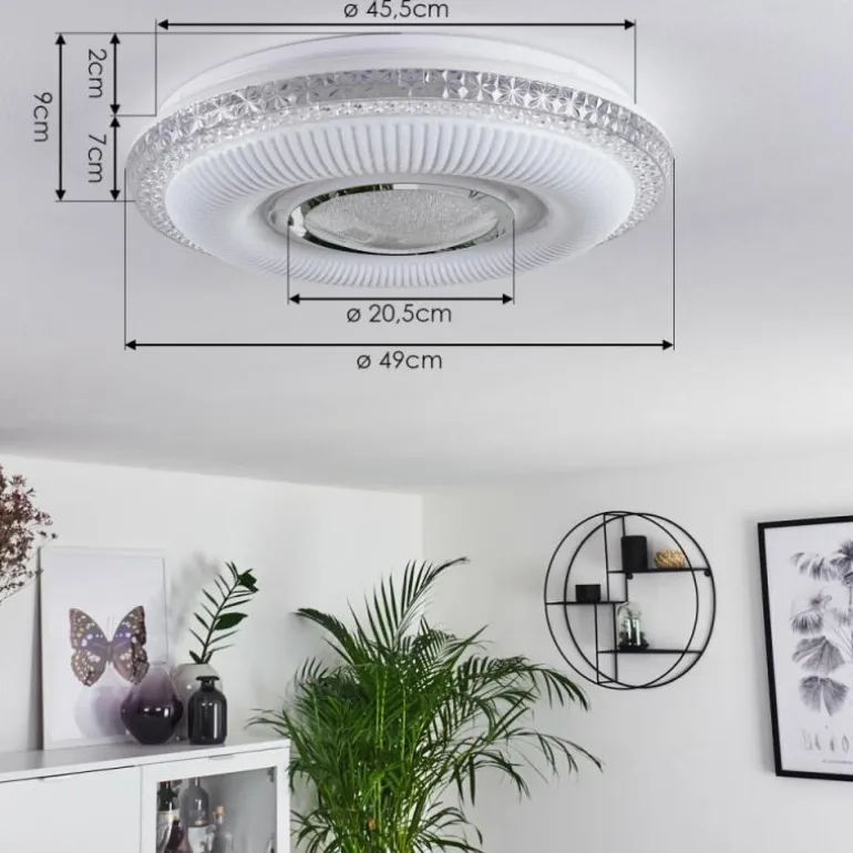 Plafonnier Avoriaz LED Transparent, Blanc, 1 lumière, Télécommandes