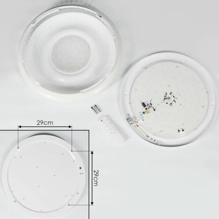 Plafonnier Avoriaz LED Transparent, Blanc, 1 lumière, Télécommandes
