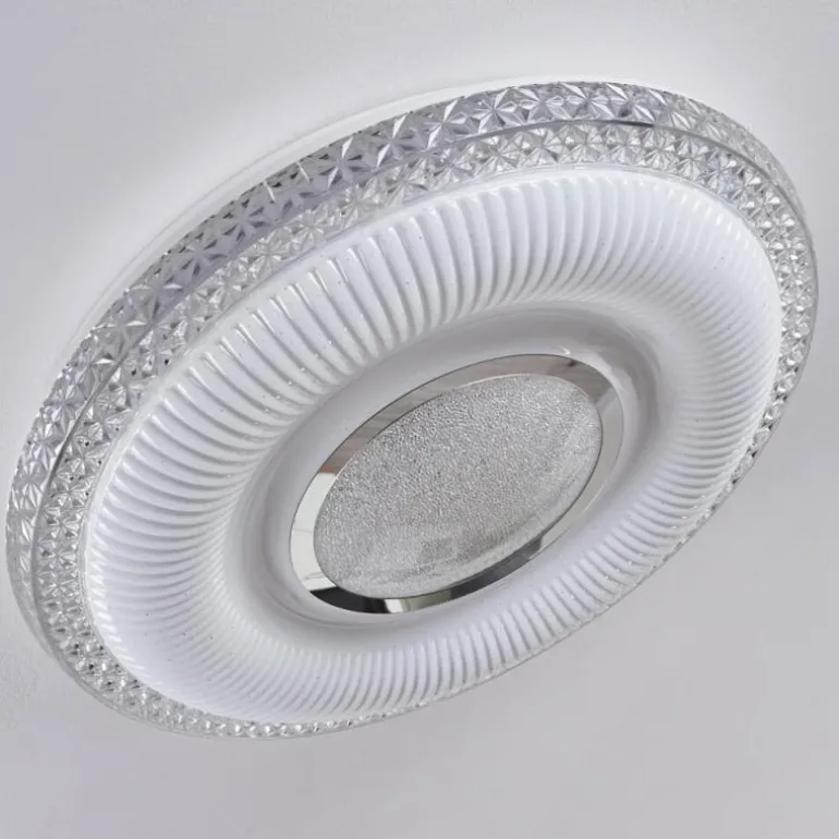 Plafonnier Avoriaz LED Transparent, Blanc, 1 lumière, Télécommandes