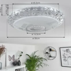 Plafonnier Avoriaz LED Transparent, Blanc, 1 lumière, Télécommandes