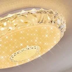 Plafonnier Avoriaz LED Transparent, Blanc, 1 lumière, Télécommandes