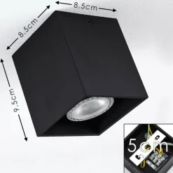Plafonnier Awuna Noir, 1 lumière