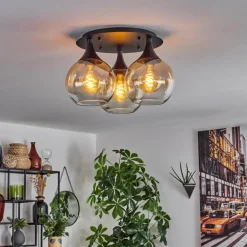 Plafonnier Azurara Noir, 3 lumières