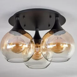 Plafonnier Azurara Noir, 3 lumières