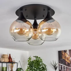 Plafonnier Azurara Noir, 3 lumières