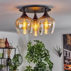 Plafonnier Azurara Noir, 3 lumières