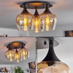 Plafonnier Azurara Noir, 3 lumières