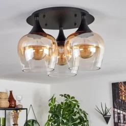 Plafonnier Azurara Noir, 3 lumières