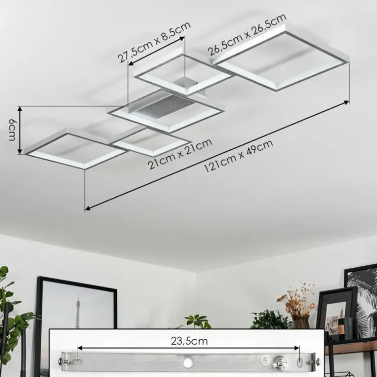 Plafonnier Bacolod LED Argenté, 1 lumière